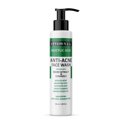 UPTOWN LA Anti Acne Face Wash – Oil Control Cleanser for Acne, Blackheads & Whiteheads | Deep Pore Cleansing Face Wash