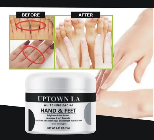 UPTOWN LA Whitening Facial for Hands & Feet – 2 in 1 Brightening & Moisturizing Formula for All Skin Types